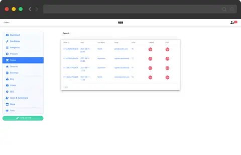 orders overview admin dashboard